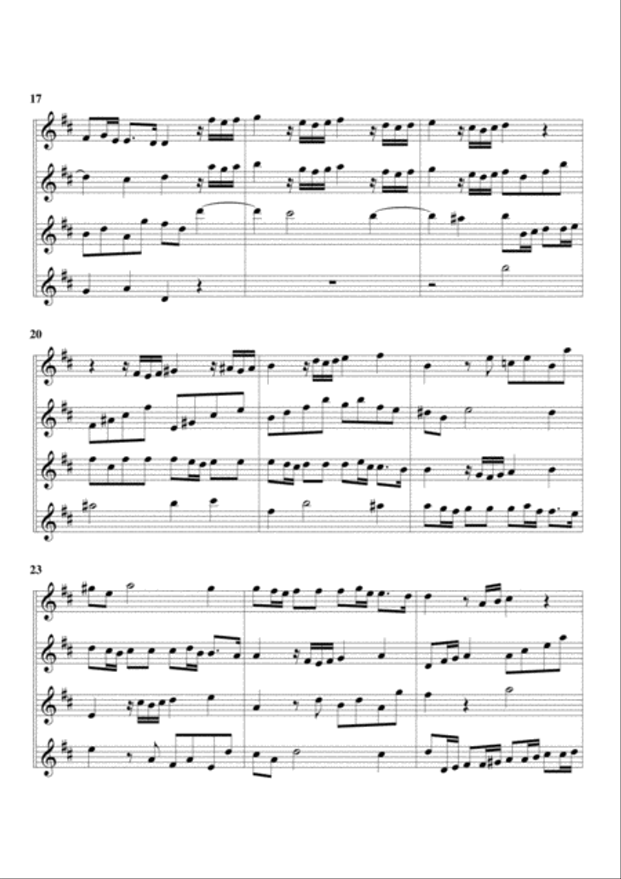 Concerto for 4 flutes (originally 4 violins), TWV 40 201 Woodwind Quartet scores gallery preview page 6