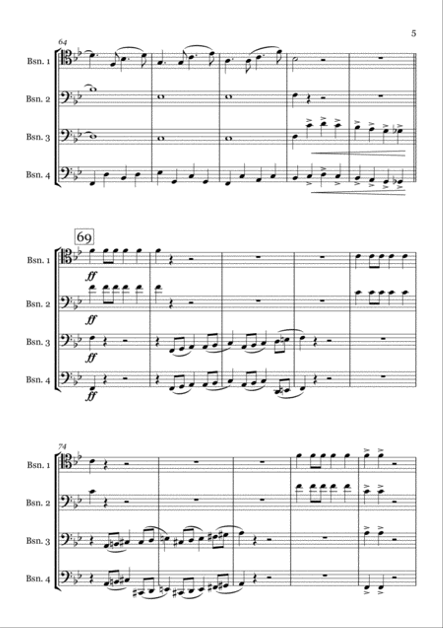 The Thunderer (for Bassoon Quartet) Woodwind Quartet scores gallery preview page 5