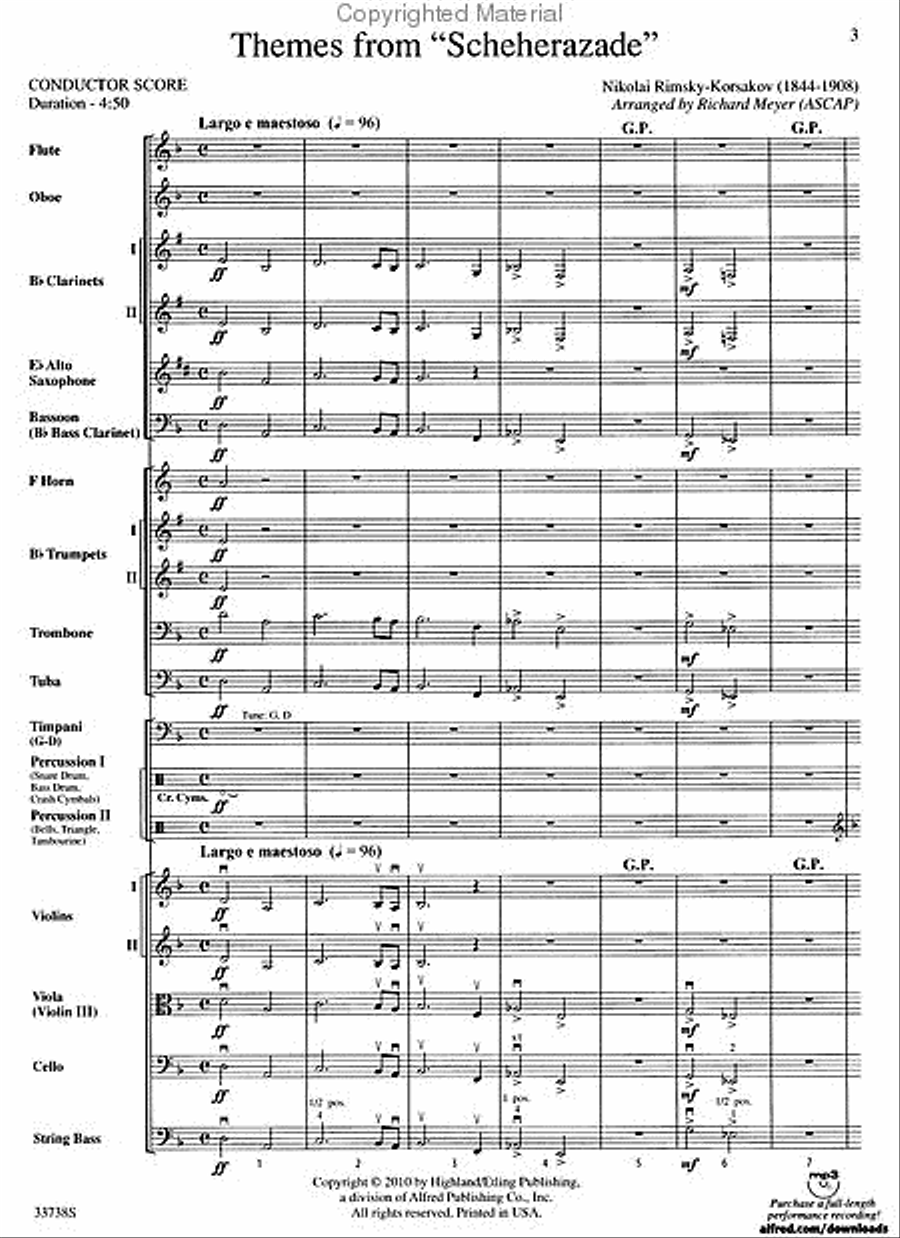 Themes from Scheherazade Full Orchestra scores gallery preview page 2