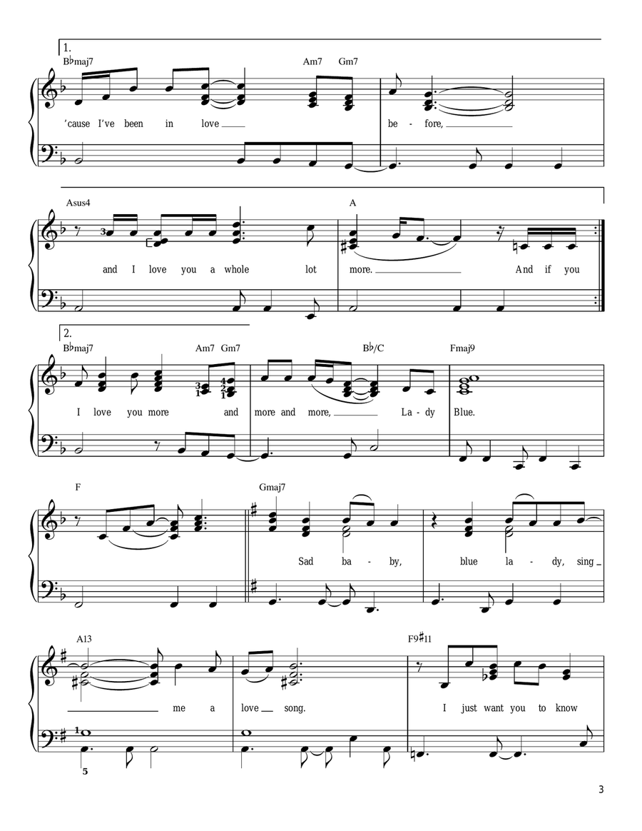 Lady Blue Lady Blue Easy Piano scores gallery preview page 3