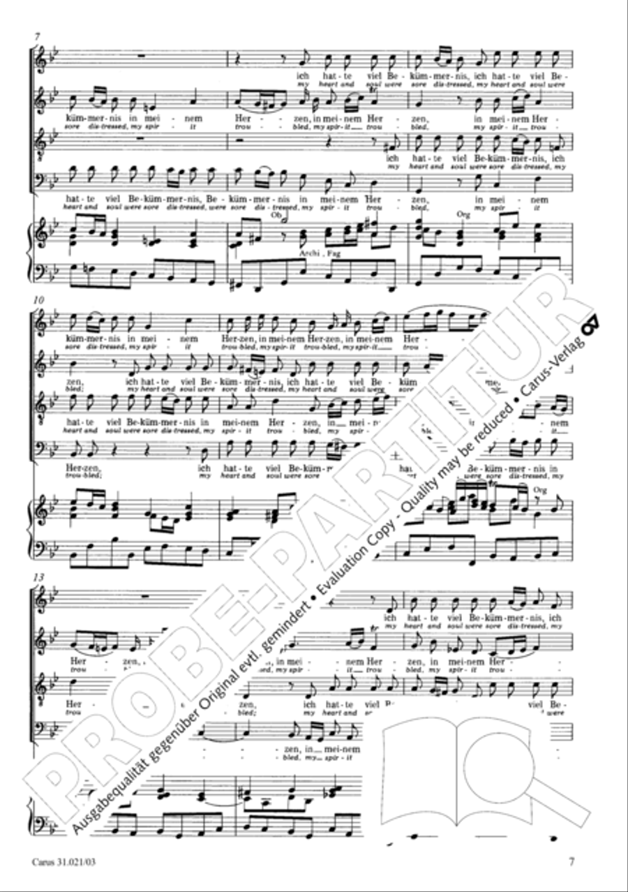 Lord my God, my heart and soul were sore distressed (Ich hatte viel Bekummernis) STB scores gallery preview page 8