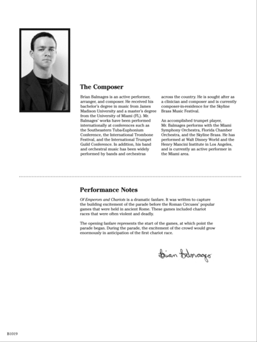 Of Emperors and Chariots: Score Concert Band scores gallery preview page 2