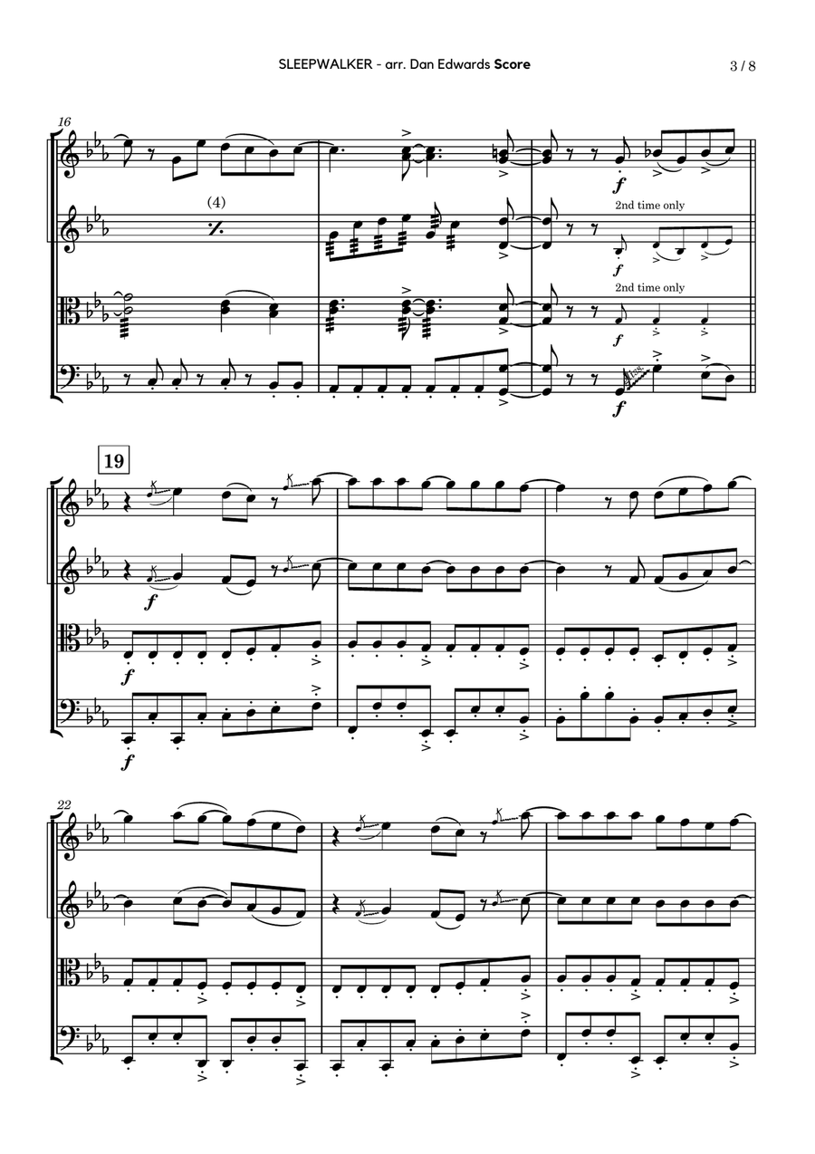 Sleepwalker String Quartet scores gallery preview page 3
