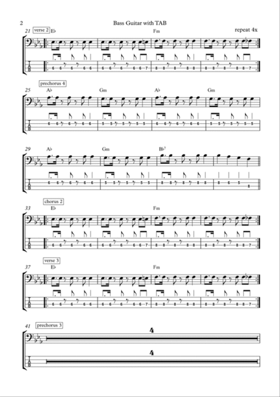 Valerie Guitar Tablature scores gallery preview page 2