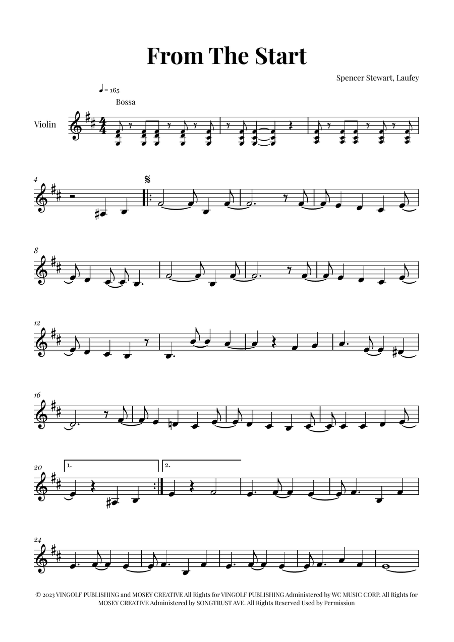 From The Start Violin Solo scores gallery preview page 1
