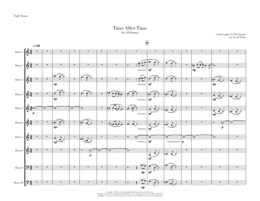 Time After Time Time After Time Horn scores gallery preview page 1