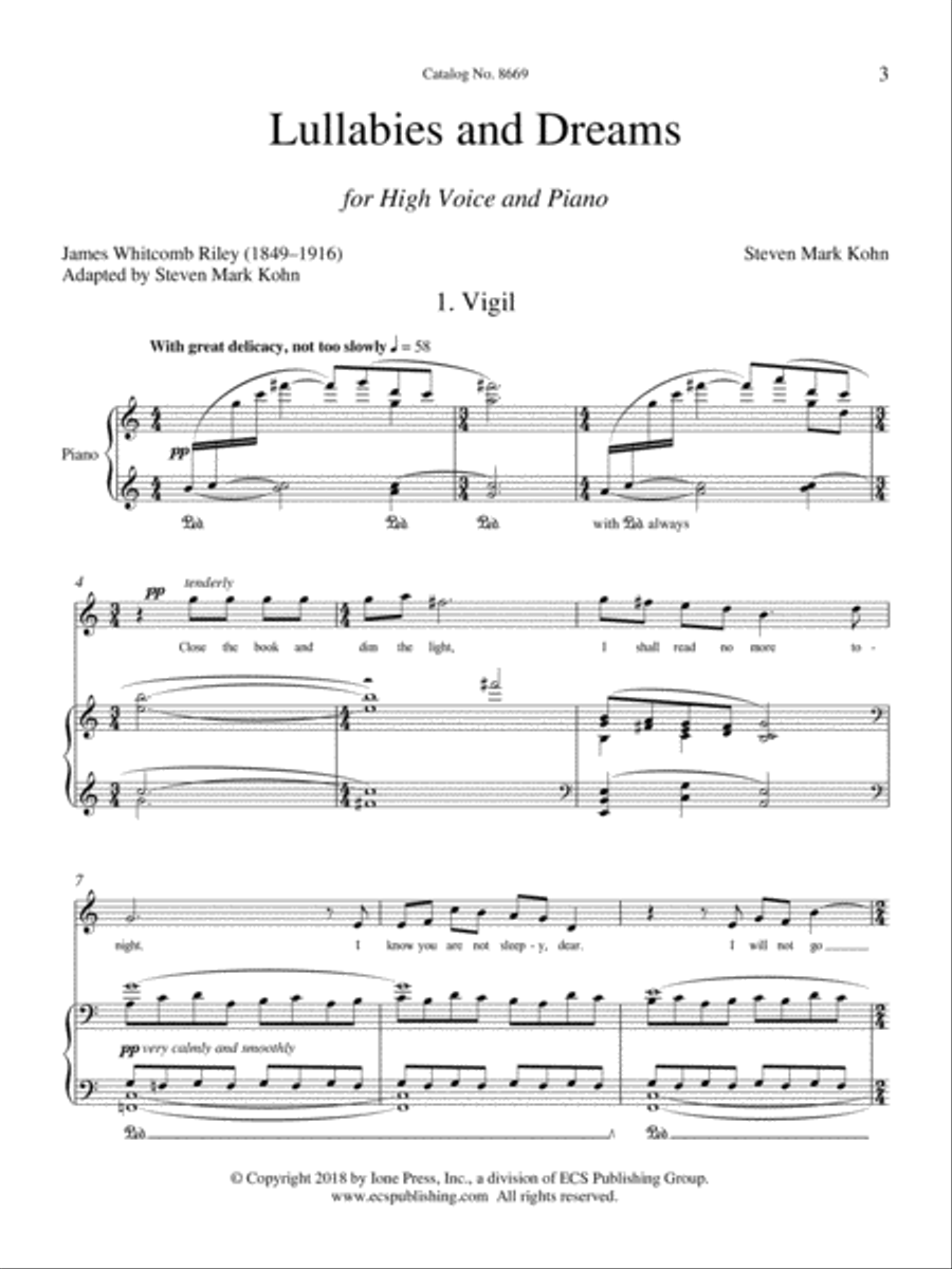 Lullabies and Dreams High Voice scores gallery preview page 3