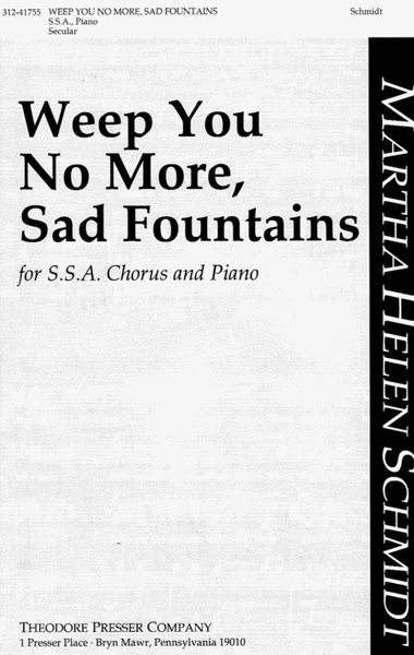 Weep You, No More, Sad Fountains