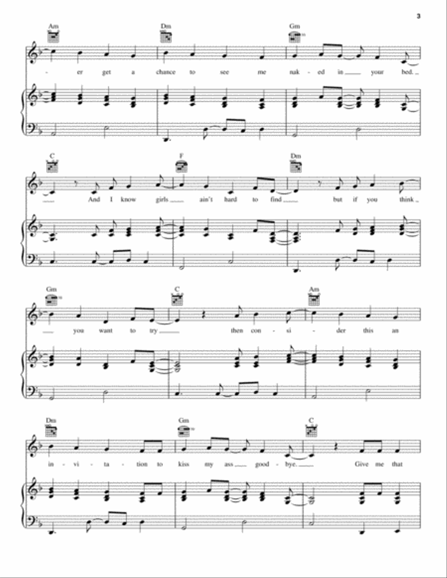 Title Piano, Vocal, Guitar scores gallery preview page 3