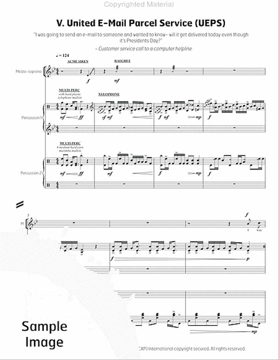 5 Songs in the Age of Stupidity Percussion Ensemble scores gallery preview page 28