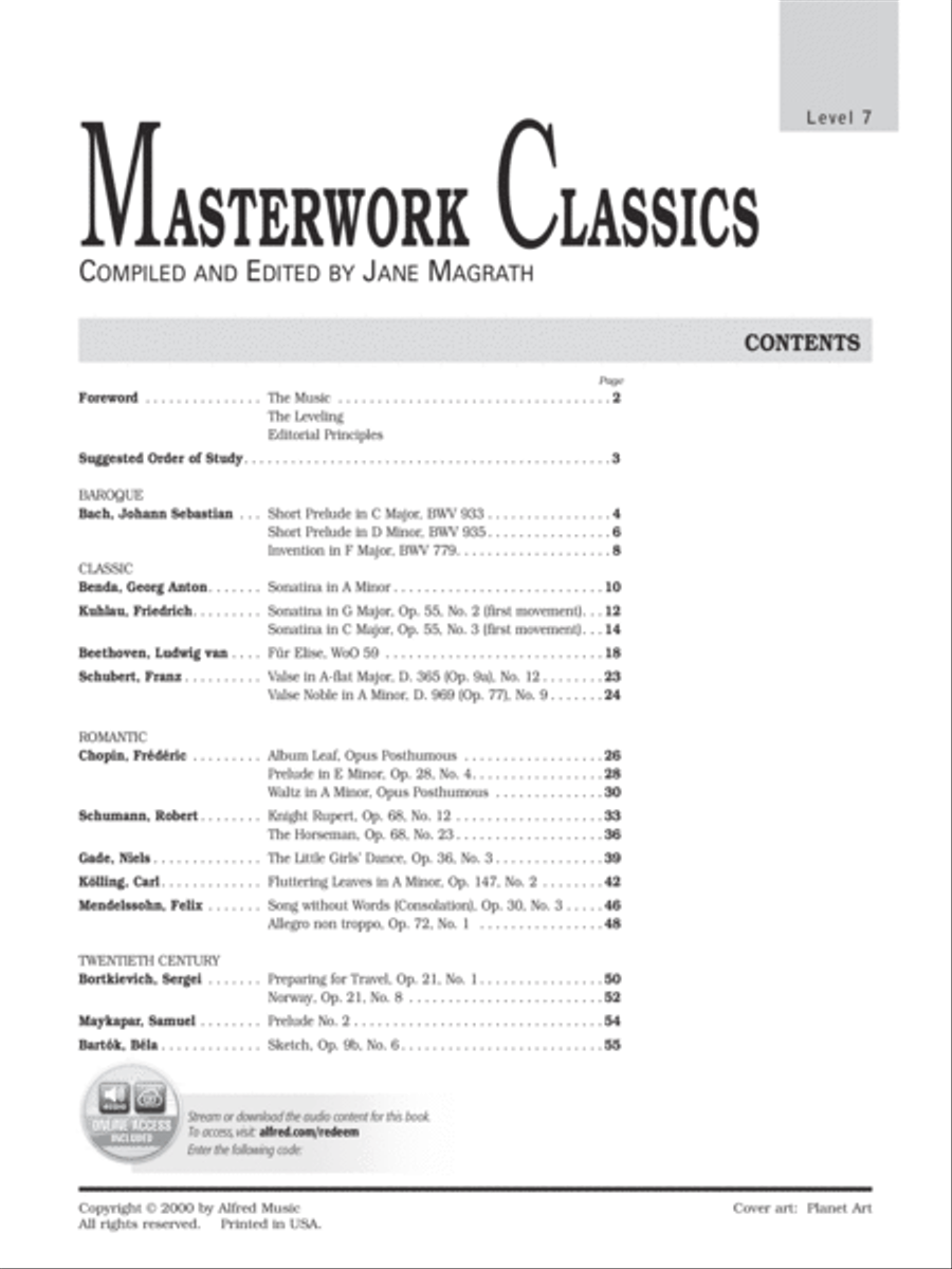 Masterwork Classics Piano Solo scores gallery preview page 2
