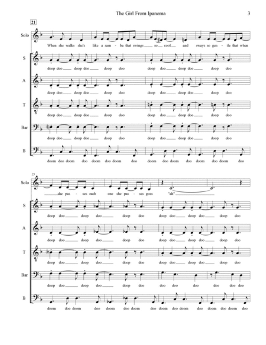 The Girl From Ipanema (garôta De Ipanema) Divisi scores gallery preview page 3