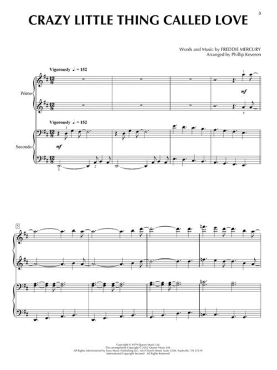 Queen for Piano Duet 1 Piano, 4-Hands scores gallery preview page 5