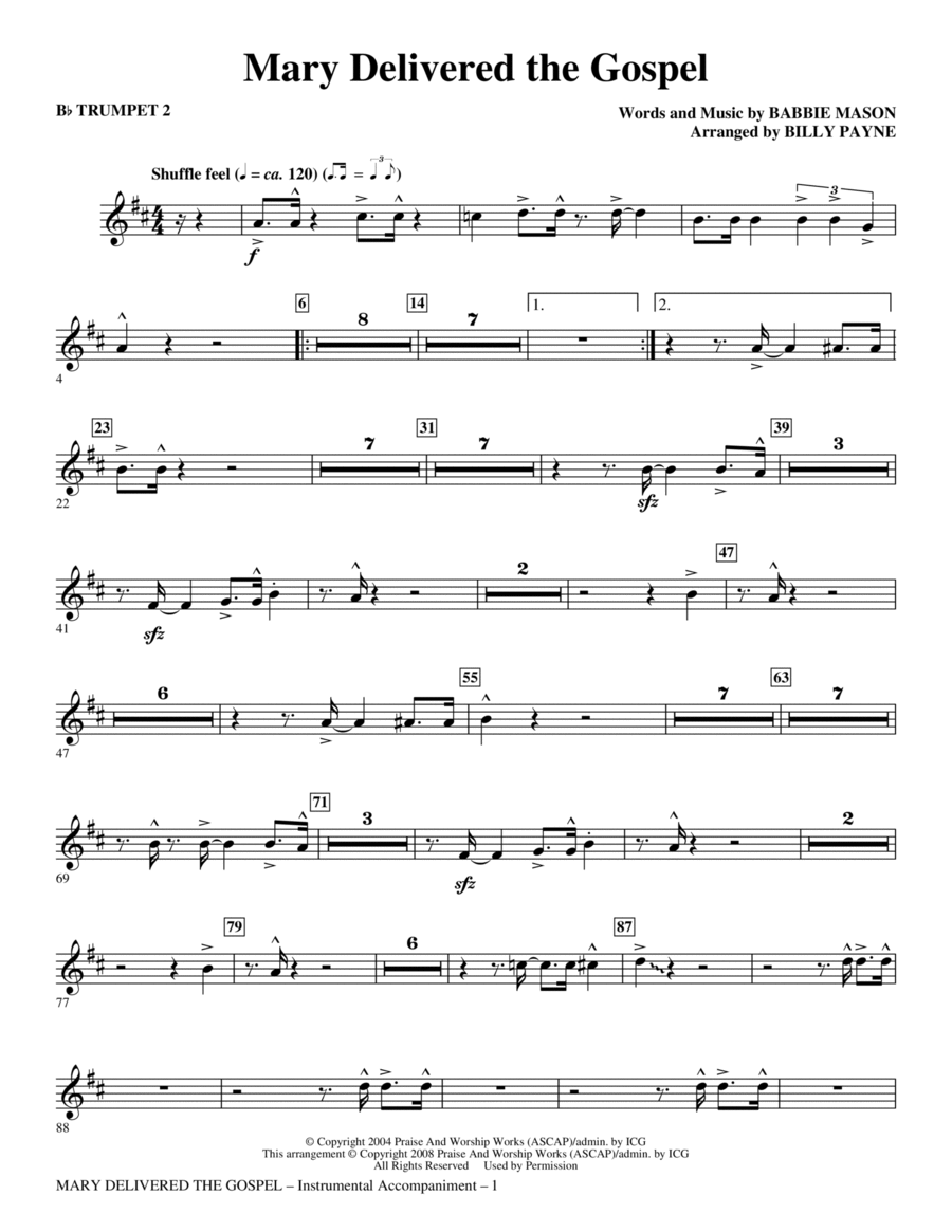 Mary Delivered The Gospel - F Horn 1