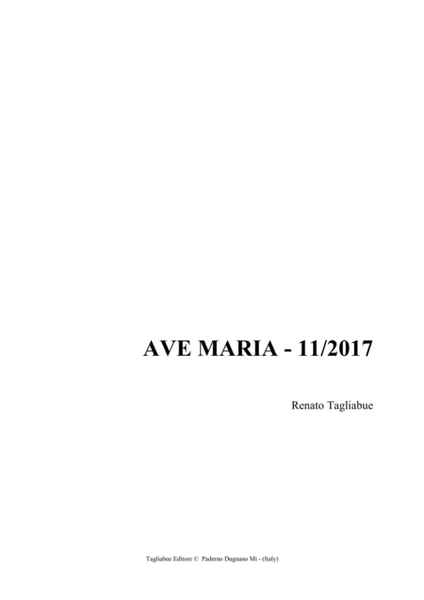 AVE MARIA - Tagliabue - 11-2017 - For SATB Choir image number null