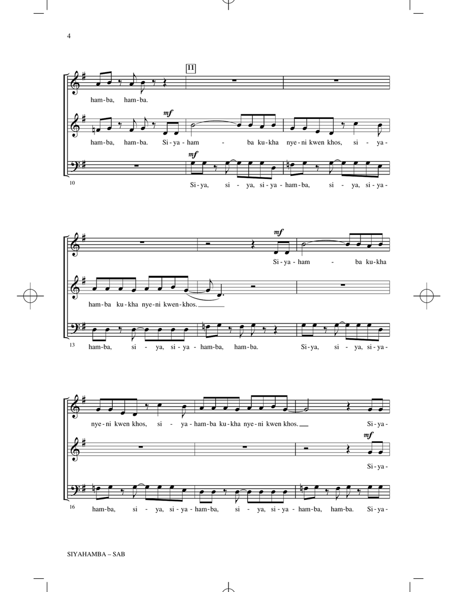 Siyahamba (arr. Ruth Morris Gray) 3-Part scores gallery preview page 2