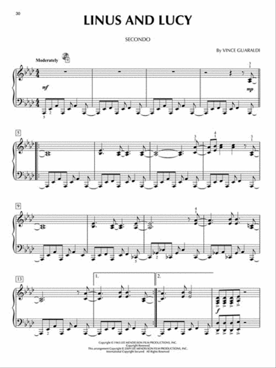 Peanuts 1 Piano, 4-Hands scores gallery preview page 5