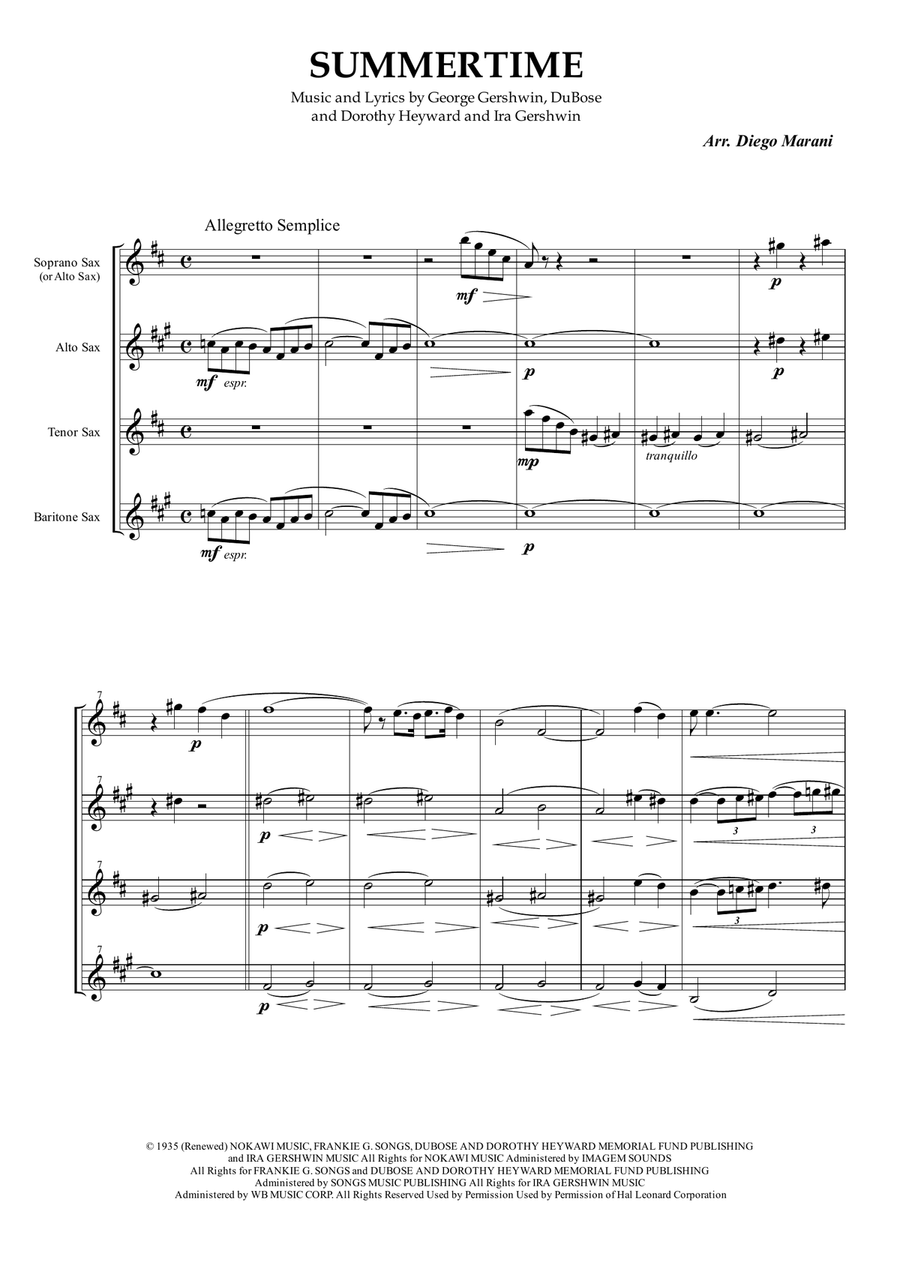 Summertime Woodwind Quartet scores gallery preview page 4