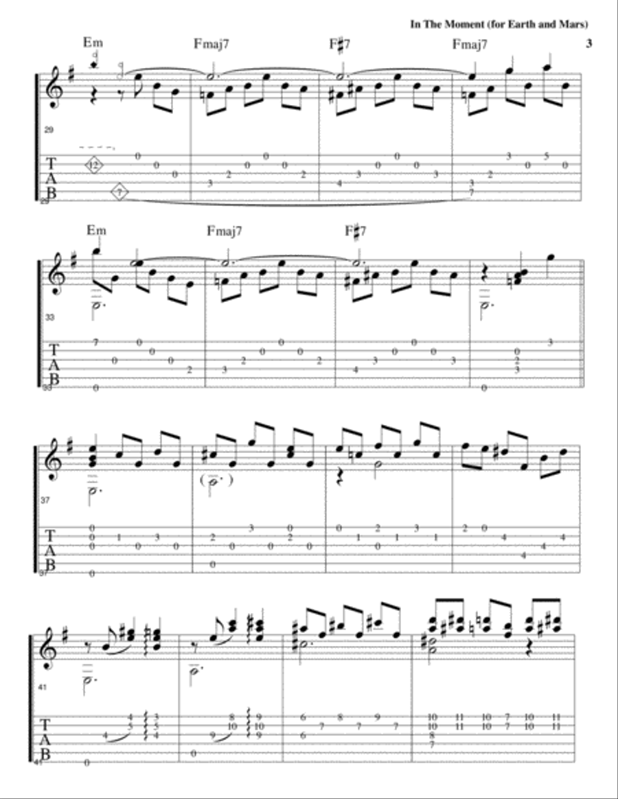 In The Moment (for Earth and Mars) Classical Guitar scores gallery preview page 4