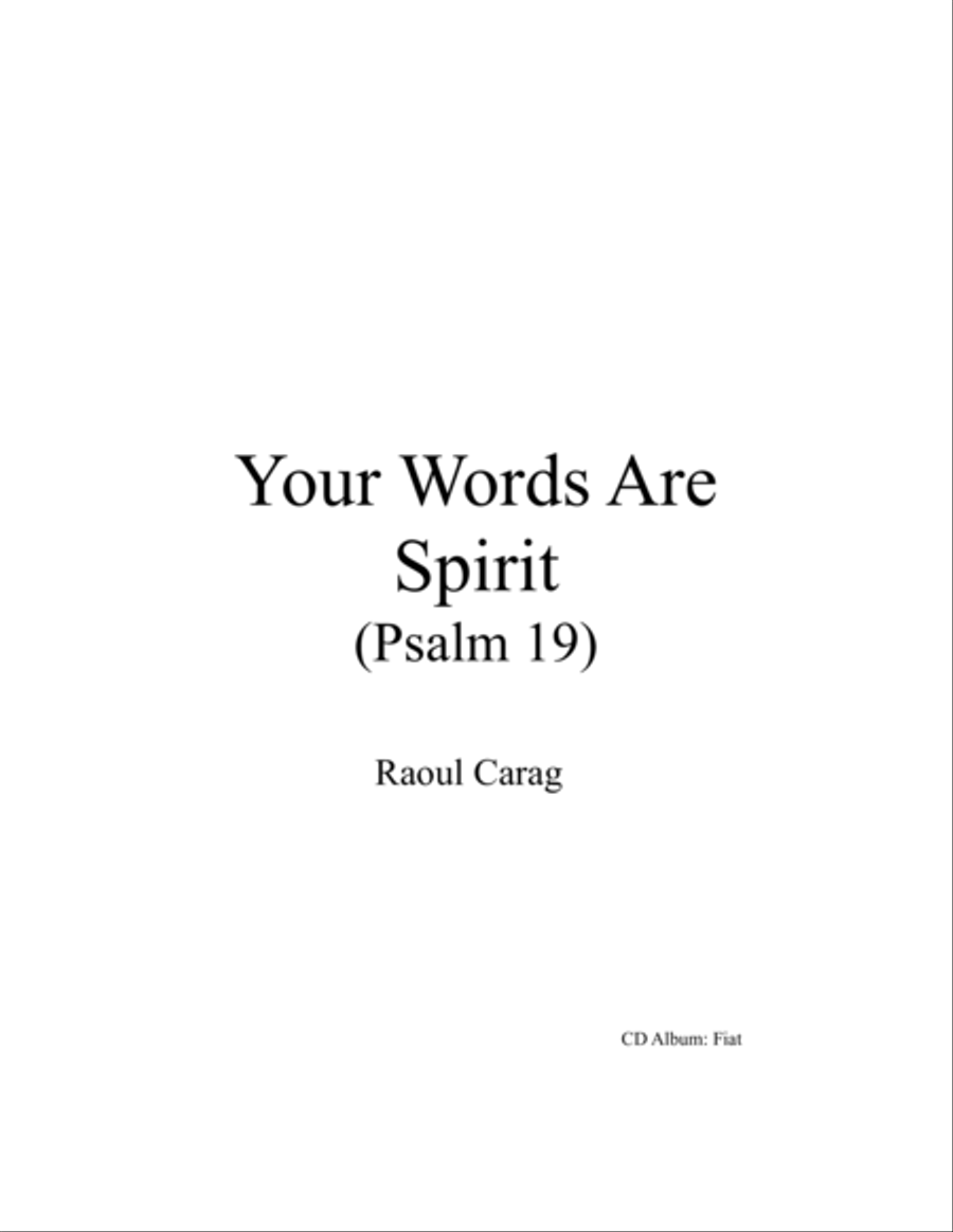 Your Words Are Spirit (Psalm 19) 4-Part scores gallery preview page 1