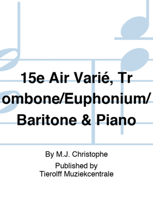 Book cover for 15e Air Varié, Trombone/Euphonium/Baritone & Piano
