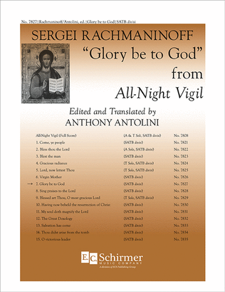 Book cover for All-Night Vigil: 7. Glory be to God