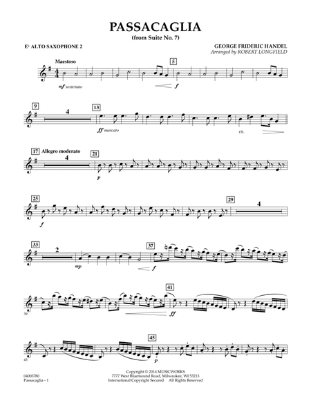Passacaglia (from Suite No. 7) - Eb Alto Saxophone 2
