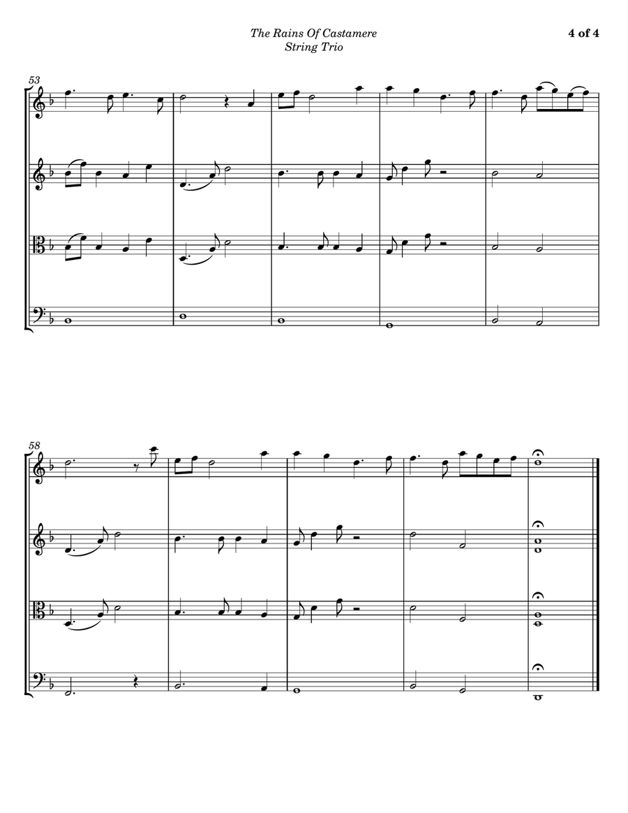 The Rains Of Castamere String Trio scores gallery preview page 4