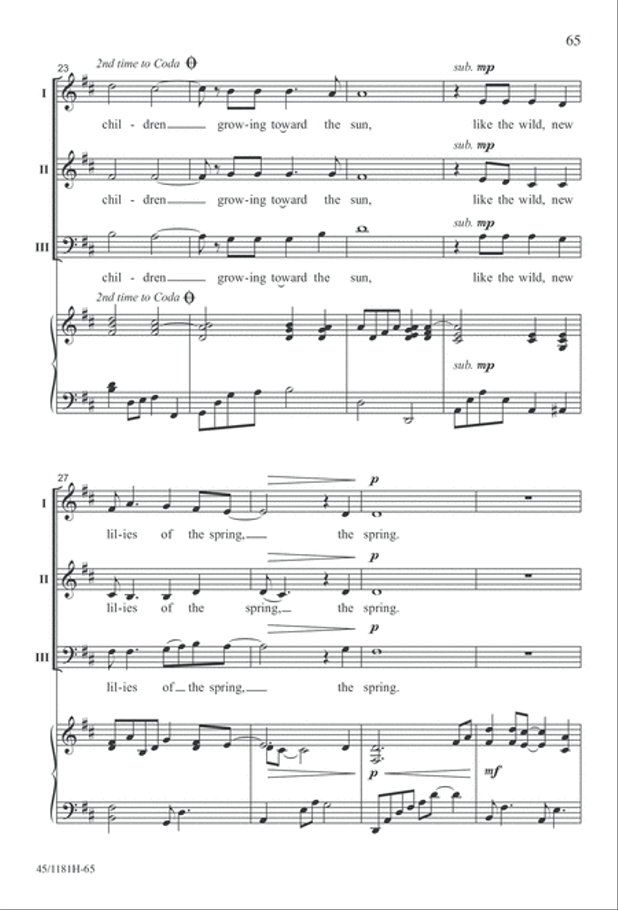 Contemporary Choral Classics 3-Part scores gallery preview page 65
