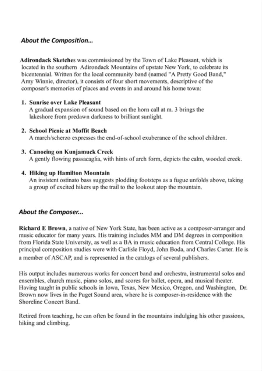Adirondack Sketches Concert Band scores gallery preview page 3