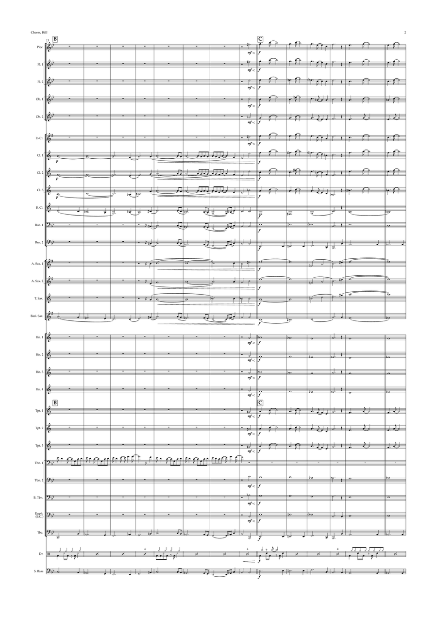 Cheers, Bill! (concert band) Concert Band scores gallery preview page 2