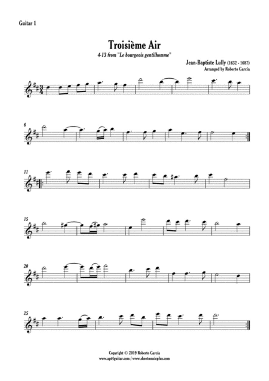 Troisième Air (4-13) Guitar Ensemble scores gallery preview page 4