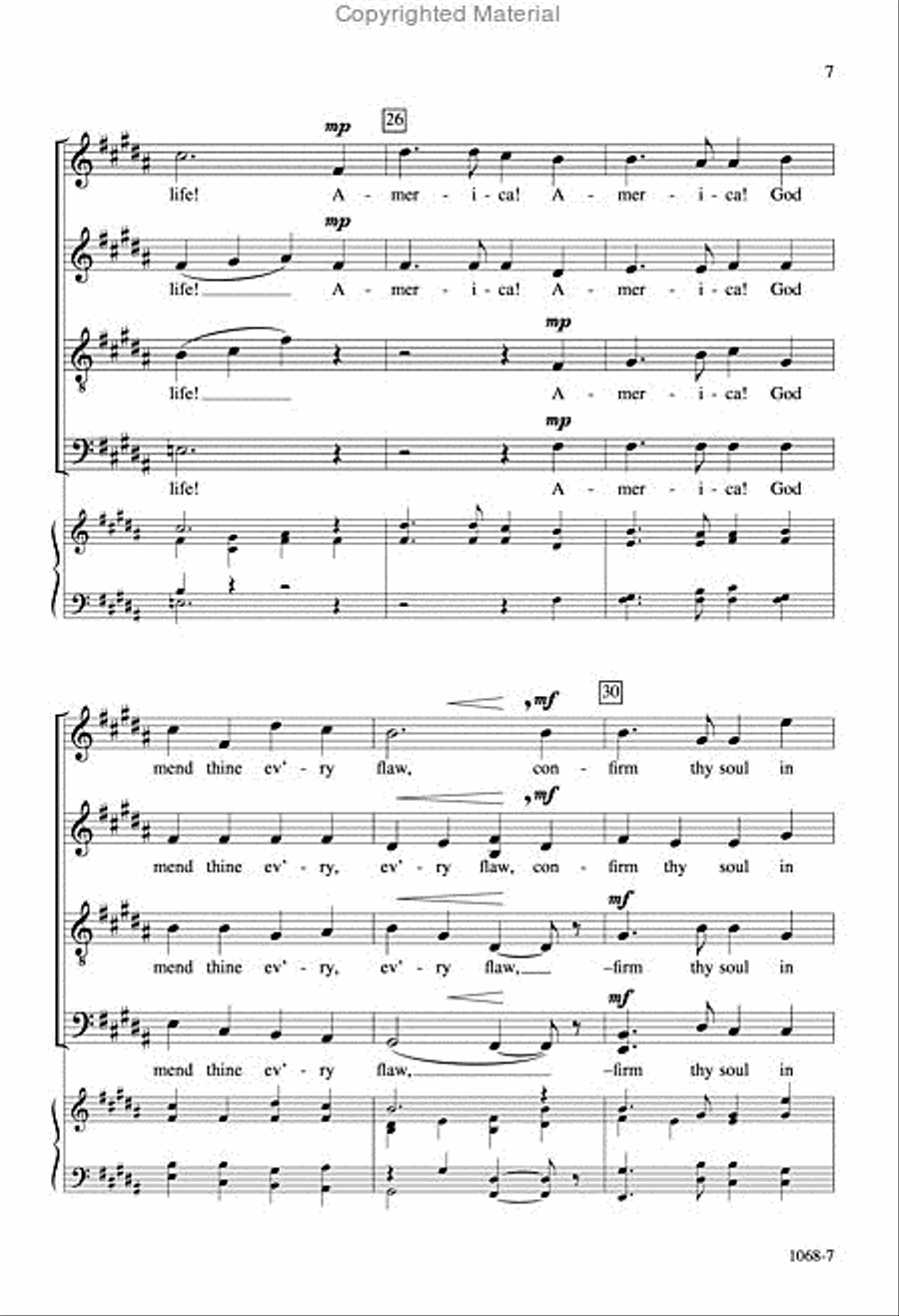 America the Beautiful - SATB Octavo 4-Part scores gallery preview page 6