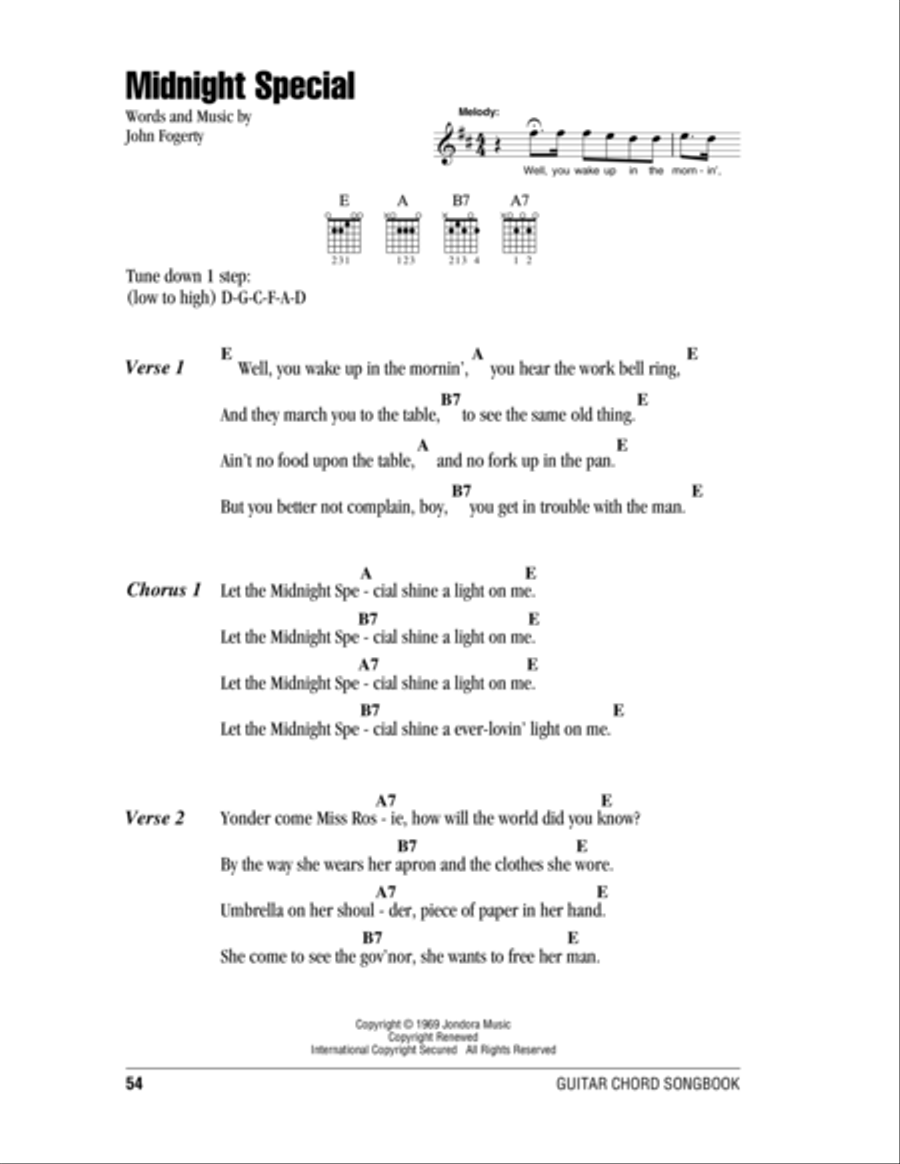Midnight Special Acoustic Guitar scores gallery preview page 1