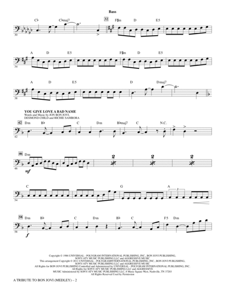 A Tribute To Bon Jovi (Medley) - Bass