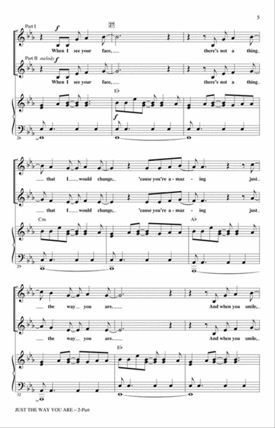 Just the Way You Are 2-Part scores gallery preview page 2