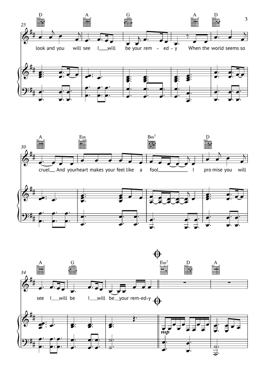 Remedy Piano, Vocal scores gallery preview page 3