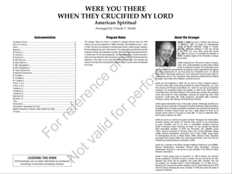 Were You There When They Crucified My Lord Concert Band scores gallery preview page 3