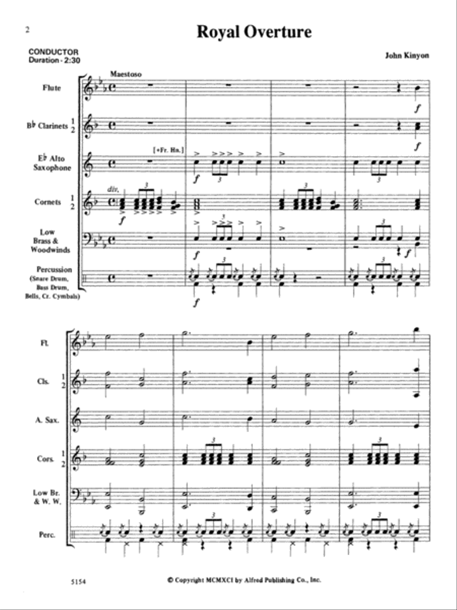 Royal Overture: Score Royal Overture: Score Concert Band scores gallery preview page 2