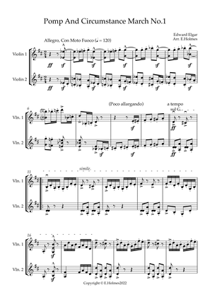 Pomp and Circumstance March No.1 For Two Violins