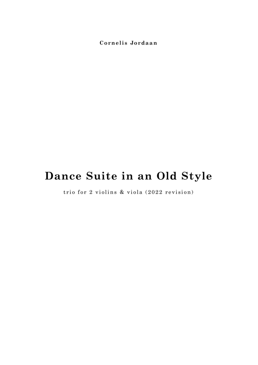 Dance Suite in an Old Style, for 2 violins & viola image number null