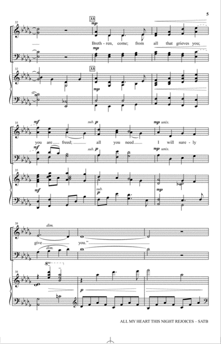 All My Heart This Night Rejoices 4-Part scores gallery preview page 4