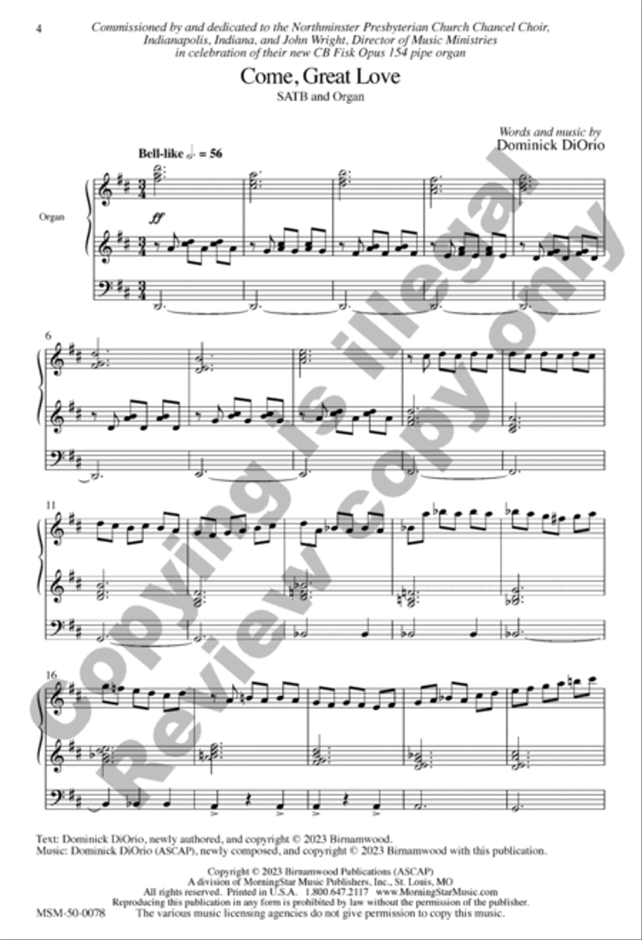 Come, Great Love 4-Part scores gallery preview page 3