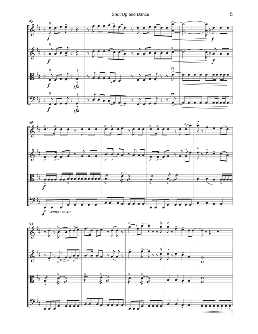 Shut Up And Dance Shut Up And Dance String Quartet scores gallery preview page 5