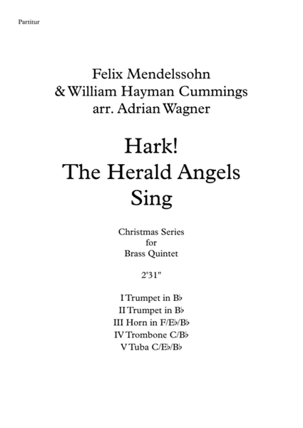 "Hark! The Herald Angels Sing" (Take 6 Style) Brass Quintet arr. Adrian Wagner image number null
