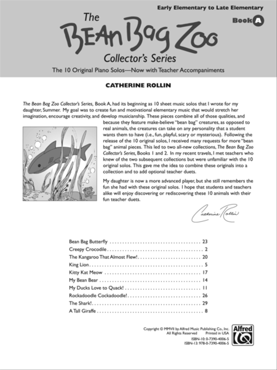 The Bean Bag Zoo Collector Easy Piano scores gallery preview page 2