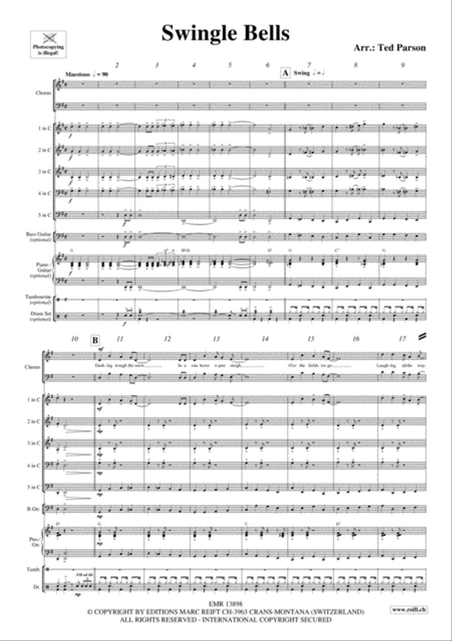 Swingle Bells Woodwind Quintet scores gallery preview page 4
