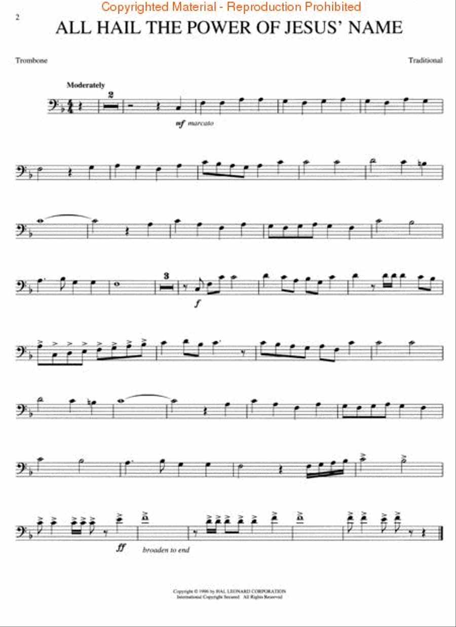 Hymns for the Master Trombone Solo scores gallery preview page 3