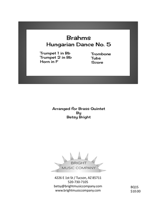 Brahms Hungarian Dance No. 5 for Brass Quintet