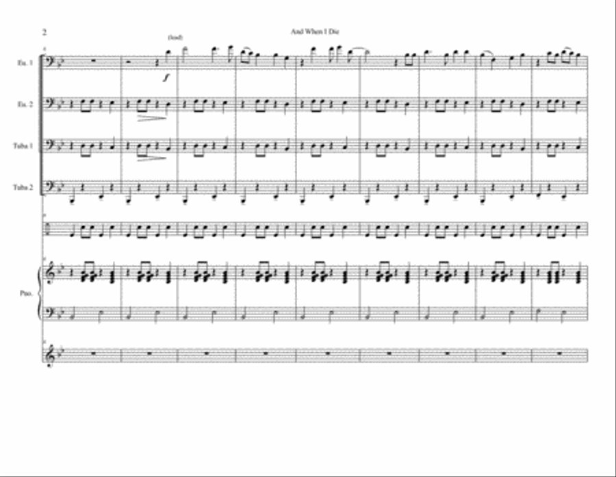 And When I Die Brass Ensemble scores gallery preview page 2
